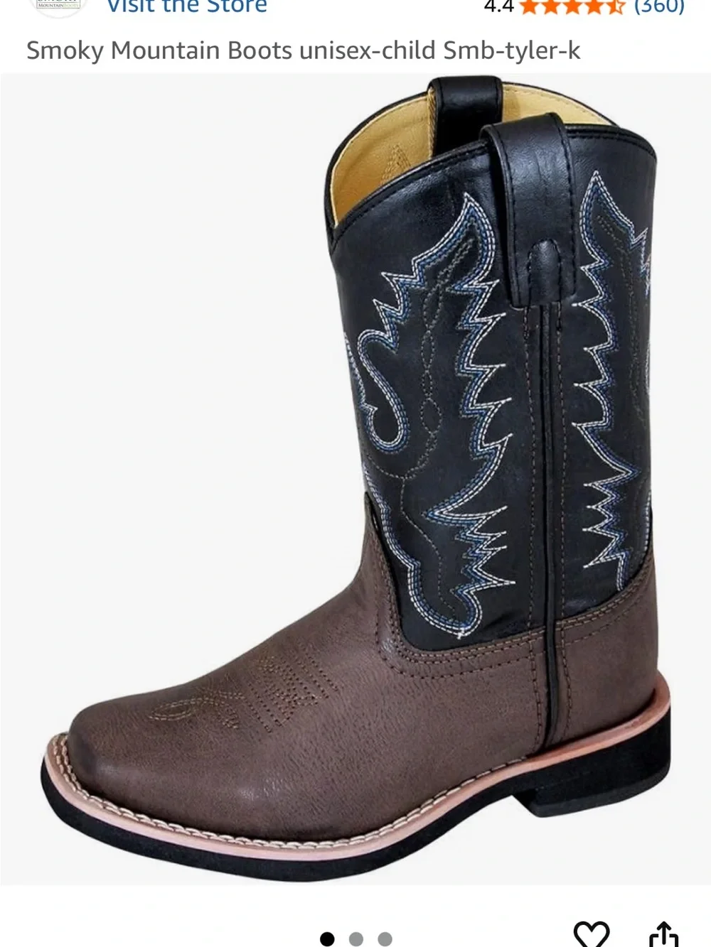 Smoky Mountain Kids Brown and Blue Western Cowboy Boots